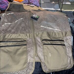Men's Beige Mesh Utility Vest